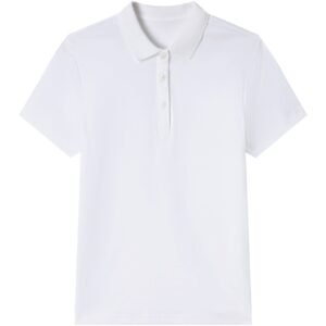 05316368001--01-main-signature-white Women Luxe Touch Slim Short Sleeve Polo Shirt