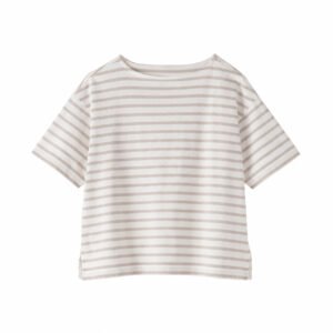 BB2ULA6S-01-main-light-grey-stripe 2-PLY JERSEY BOAT NECK SHORT SLEEVE T-SHIRT