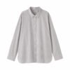 WOMEN WASHED BROADCLOTH REGULAR COLLAR LONG SLEEVE SHIRT
