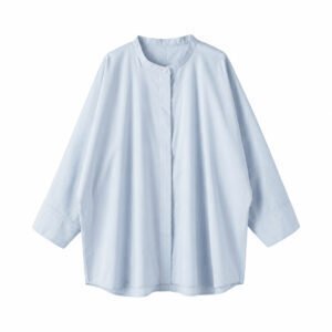 BC2QYA6S-01-main-light-blue-stripe LIGHT BROADCLOTH 3/4 SLEEVE SHIRT LADY