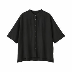 BC2SYA6A-01-main-black LYOCELL BLENDED 1/2 SLEEVE BLOUSE