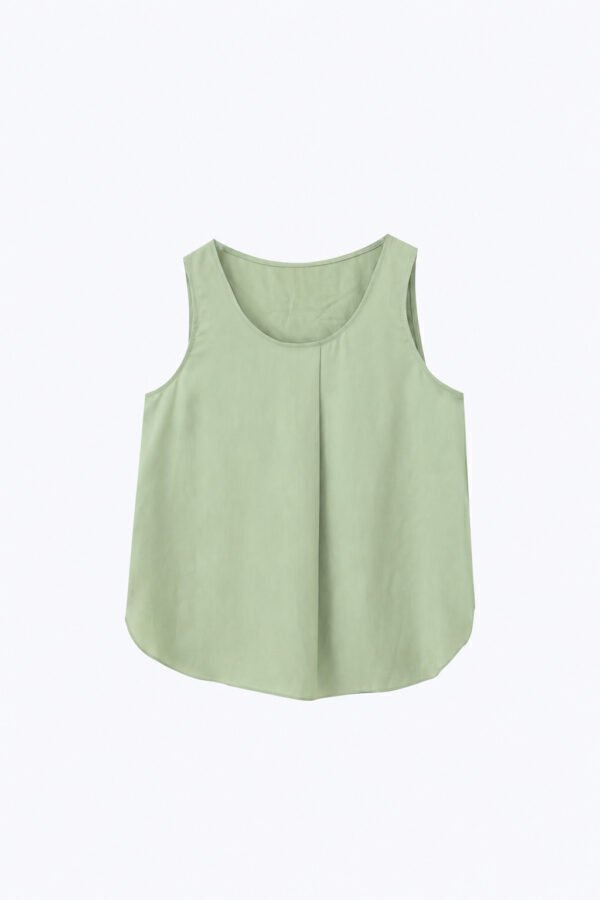 Sleeveless Front Pleat Blouse