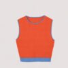 Knitted Colourblock Cropped Top