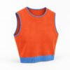 Knitted Colourblock Cropped Top